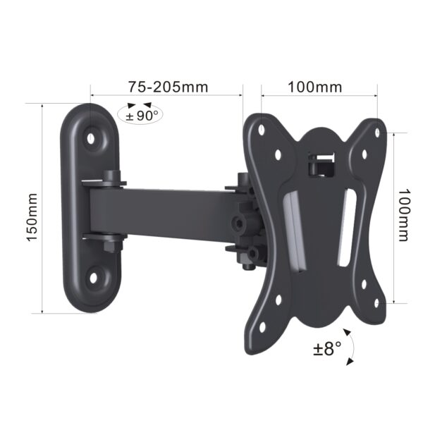 Swivel TV Mount VESA:100x100mm Fit TV Size:13"-30" - Image 3