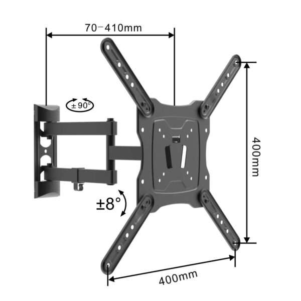 Swivel TV Mount VESA:400x400mm Fit TV Size:17"-55" - Image 3