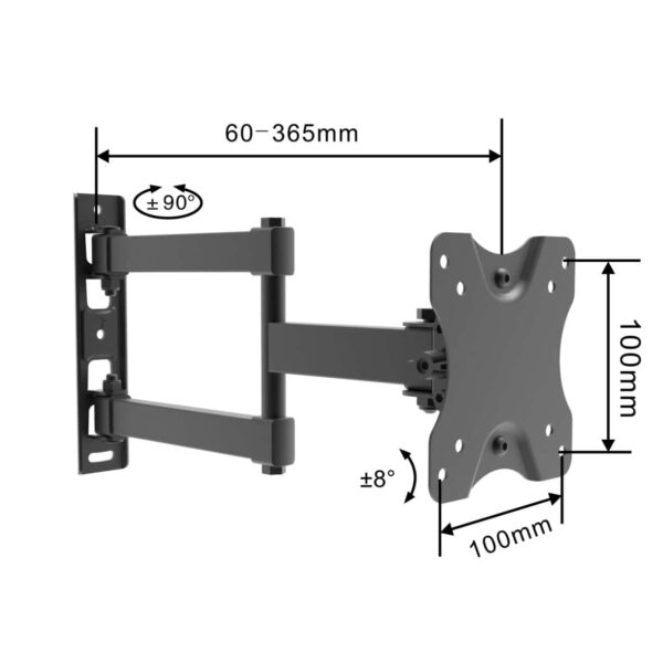 Swivel TV Mount VESA:100x100mm Fit TV Size:13"-30" - Image 3