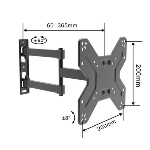 Swivel TV Mount VESA:200x200mm Fit TV Size:17"-42" - Image 2