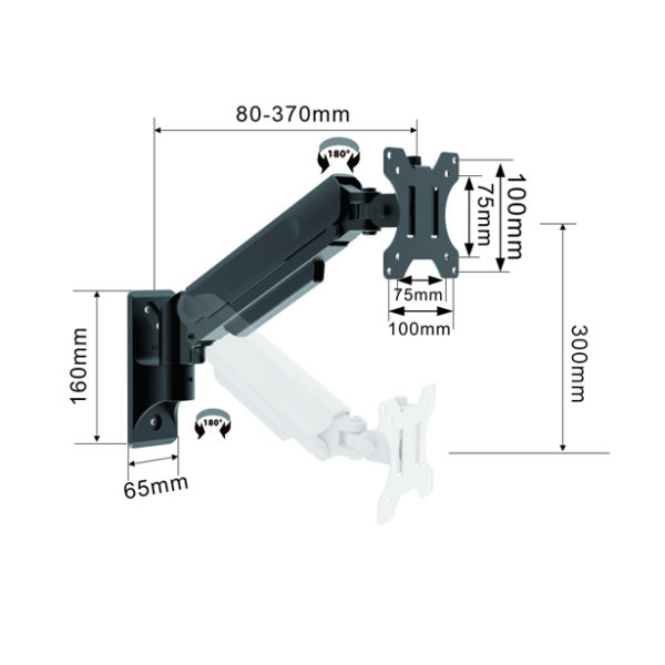 Gas Spring Monitor Mount VESA:100x100mm Fit Screen Size:15"-32" - Image 2